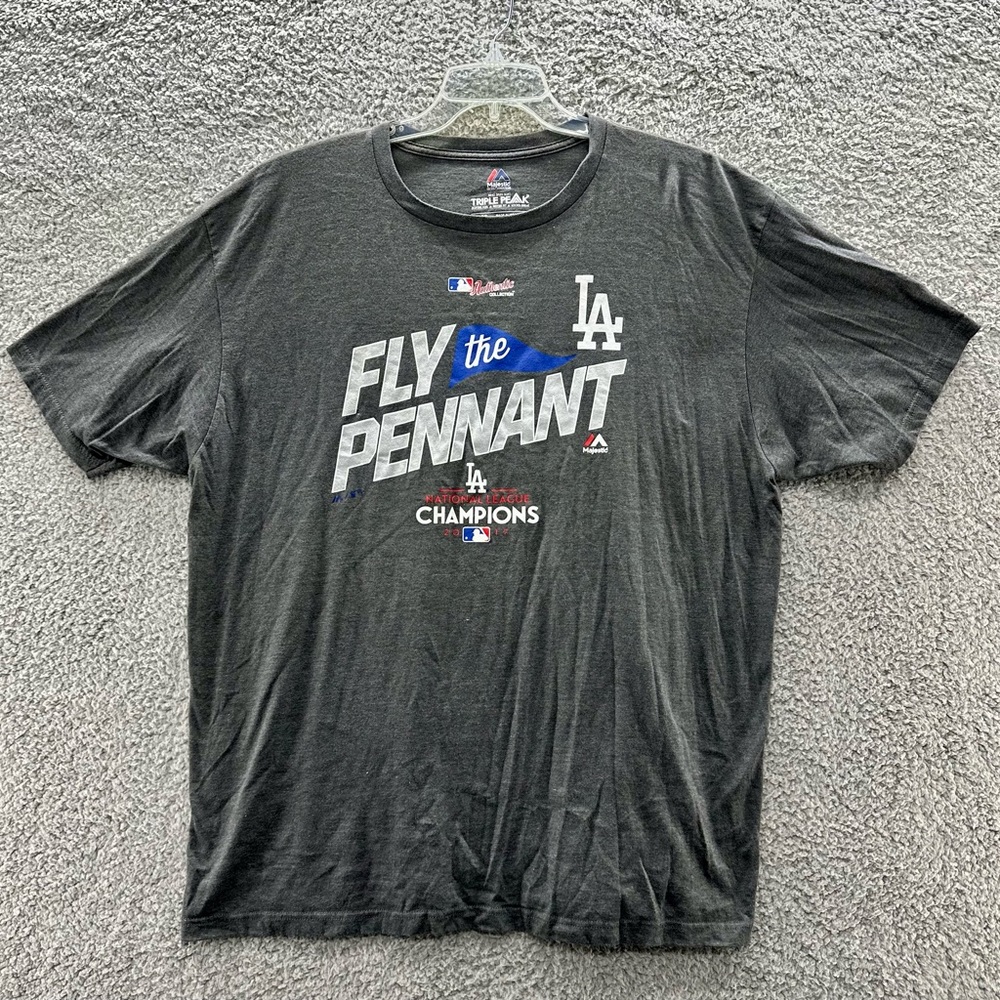 Majestic Gray Dodgers Short Sleeve Tee #429